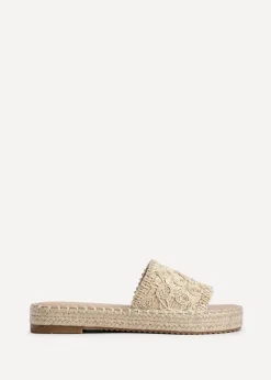 Linzi Savvy Gold Woven Flat Slider Sandal