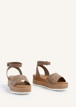 Linzi Shore Wide Fit Taupe Flatform Sandal