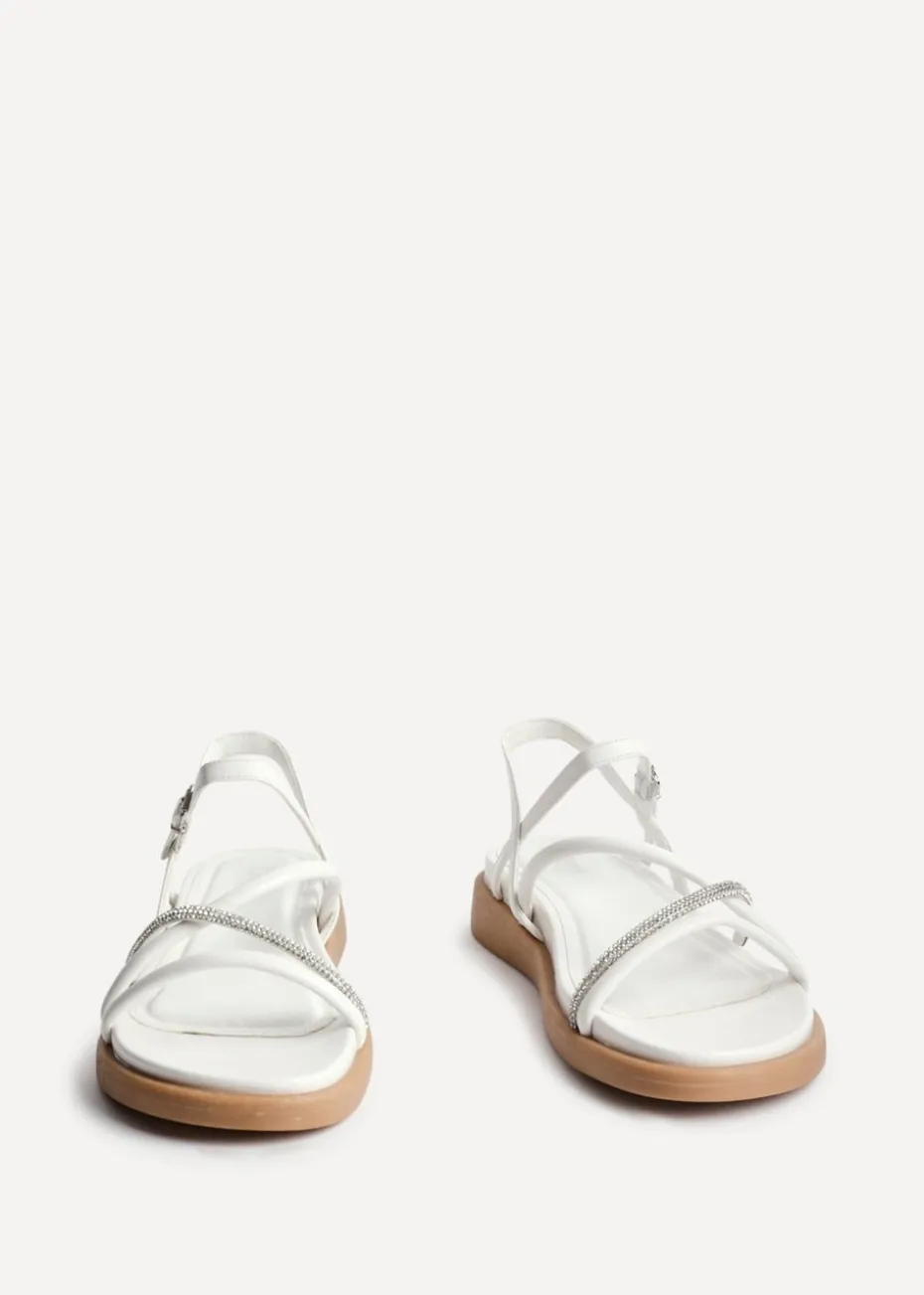 Linzi Spark White Strappy Footbed Sandal
