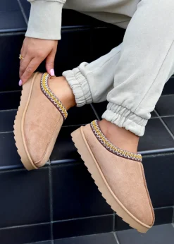 Linzi Tammy Chestnut Suede Slipper