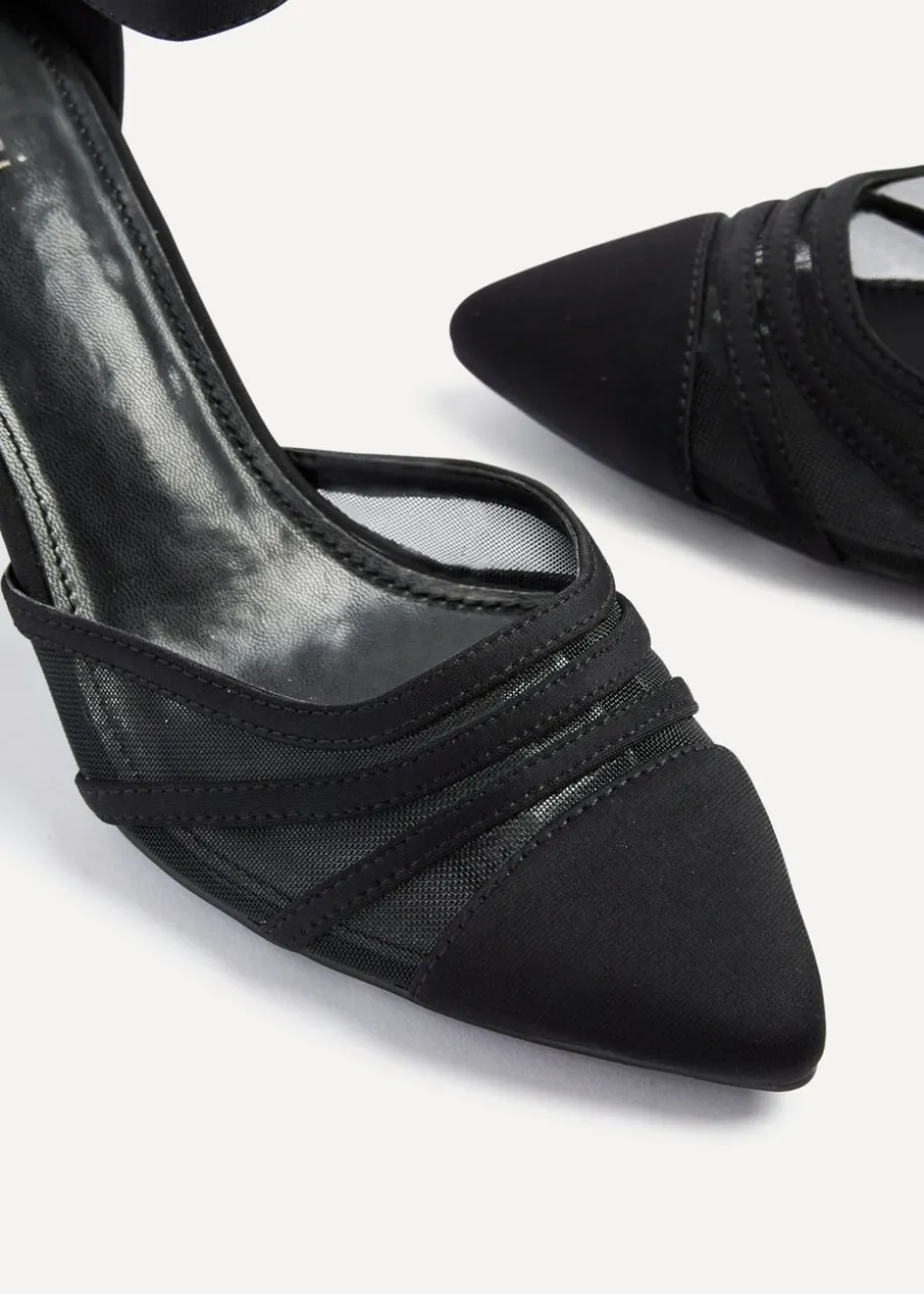 Linzi Tasha Black Scuba Block Court Heel