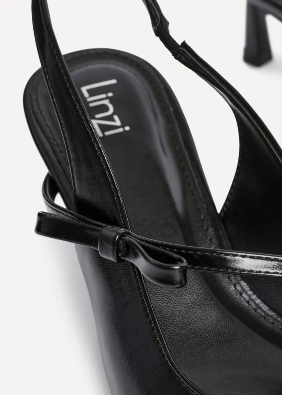 Linzi Timeless Black Faux Leather Court Heel