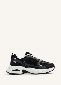Linzi Venture Black Mesh Effect Chunky Trainer