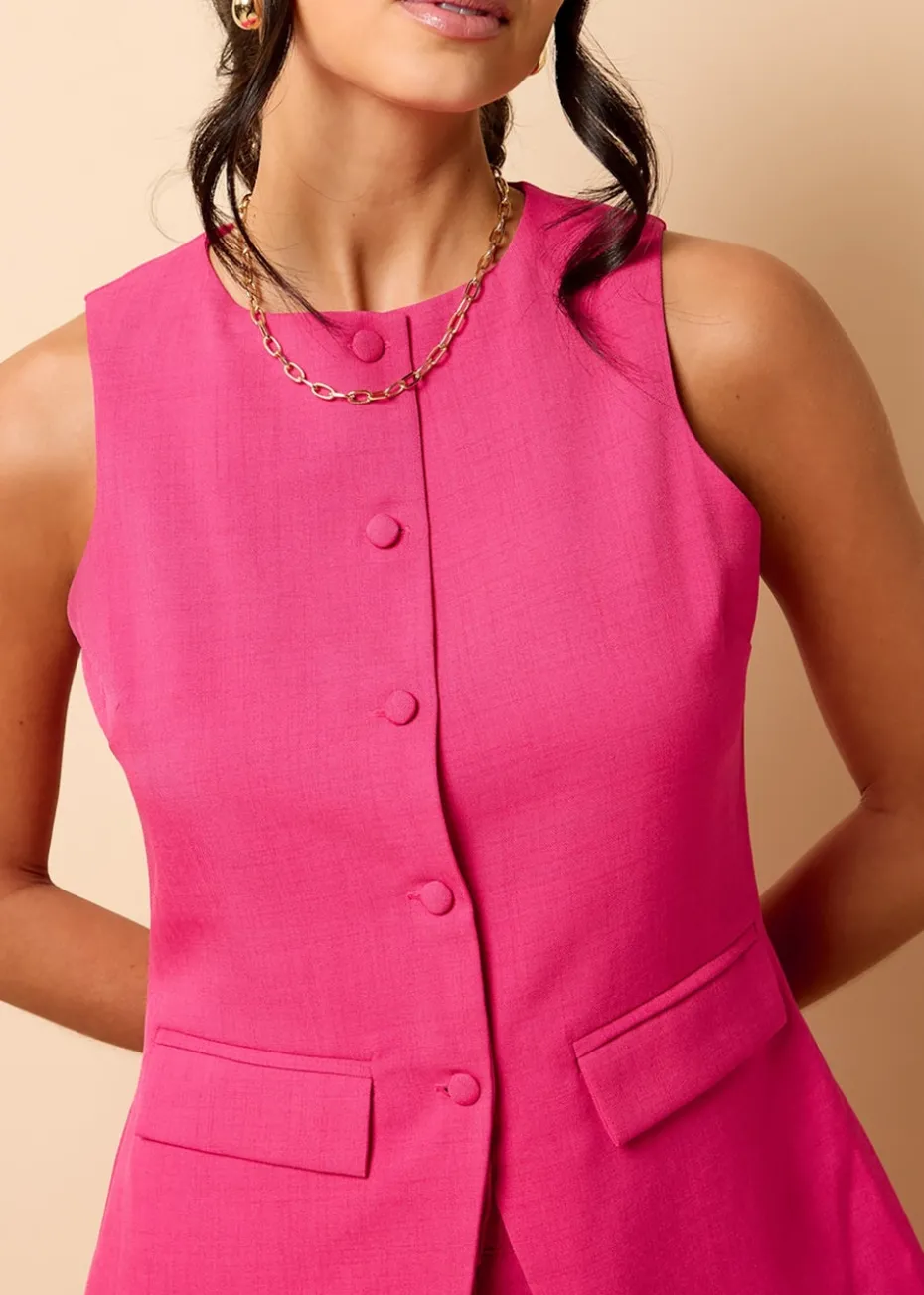 Little Mistress Pink Co Ord Waistcoat By Vicky Pattison