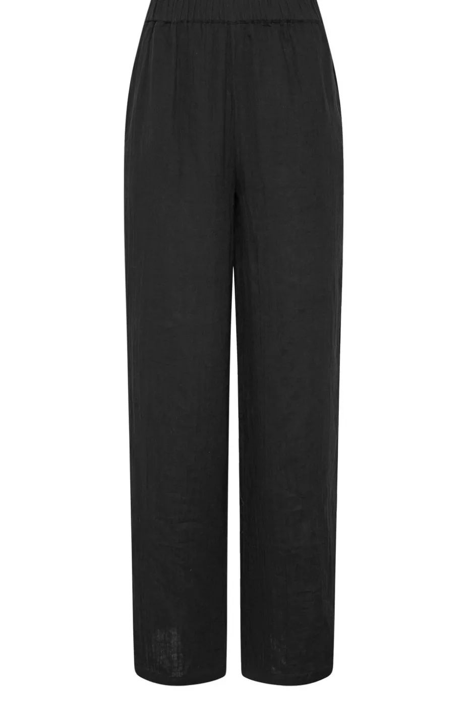 Long Tall Sally Black Cotton Cheescloth Wide Leg Trousers