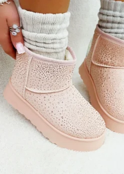 Love Lemonade Pink Sparkly Rhinestone Snugg Mini Boots