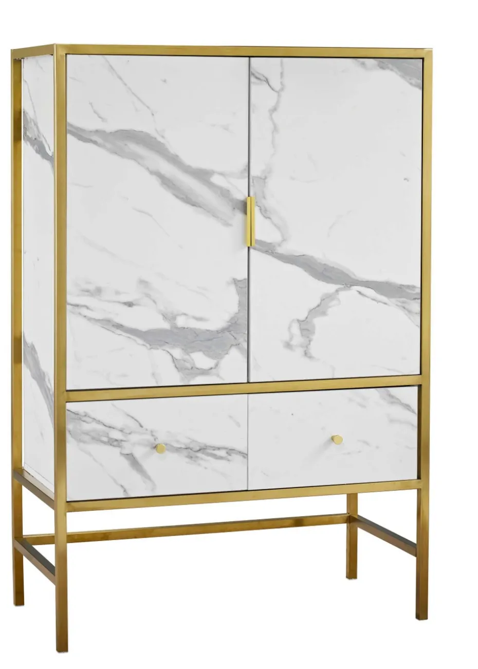 LPD Furniture Monaco Drinks Cabinet White (1200x400x800mm)