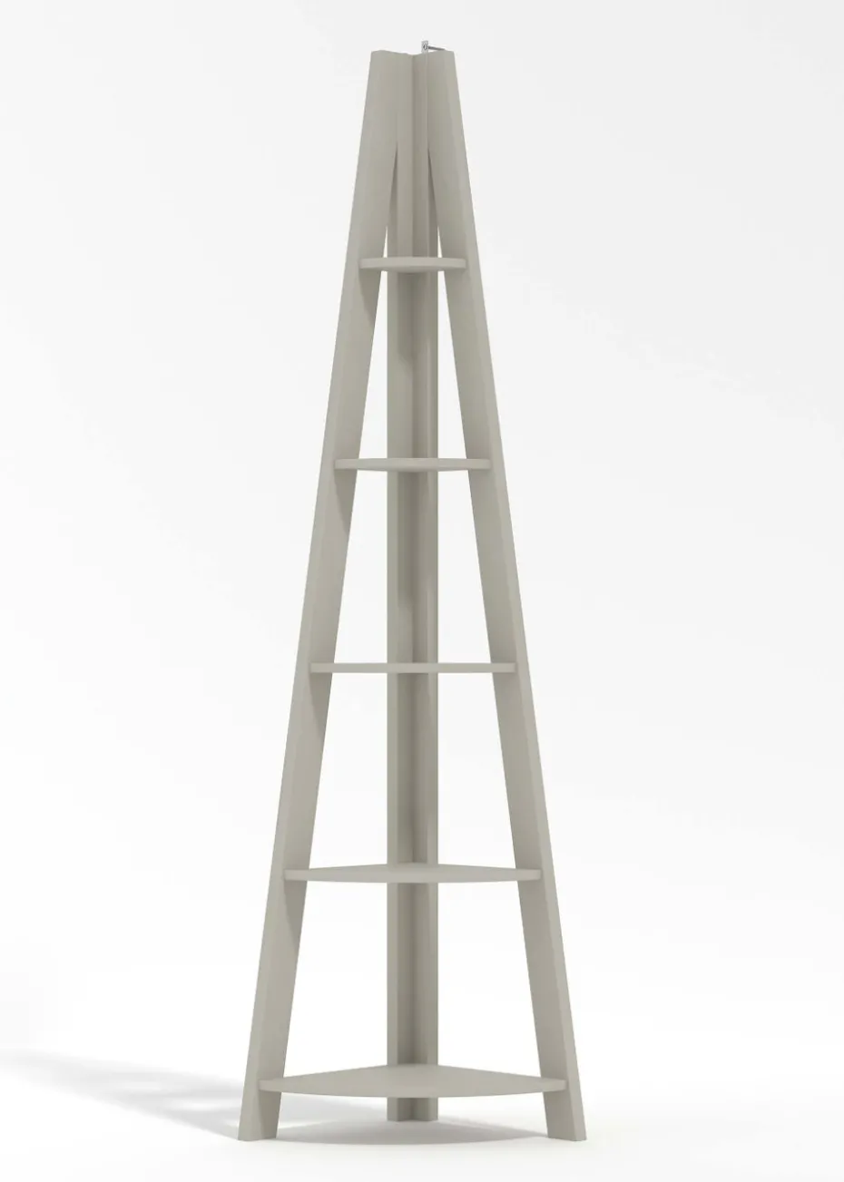 LPD Furniture Tiva Corner Ladder Shelving Grey (1754x386x386mm)