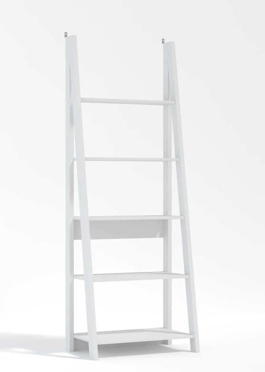 LPD Furniture Tiva Ladder Bookcase White (1754x386x640mm)