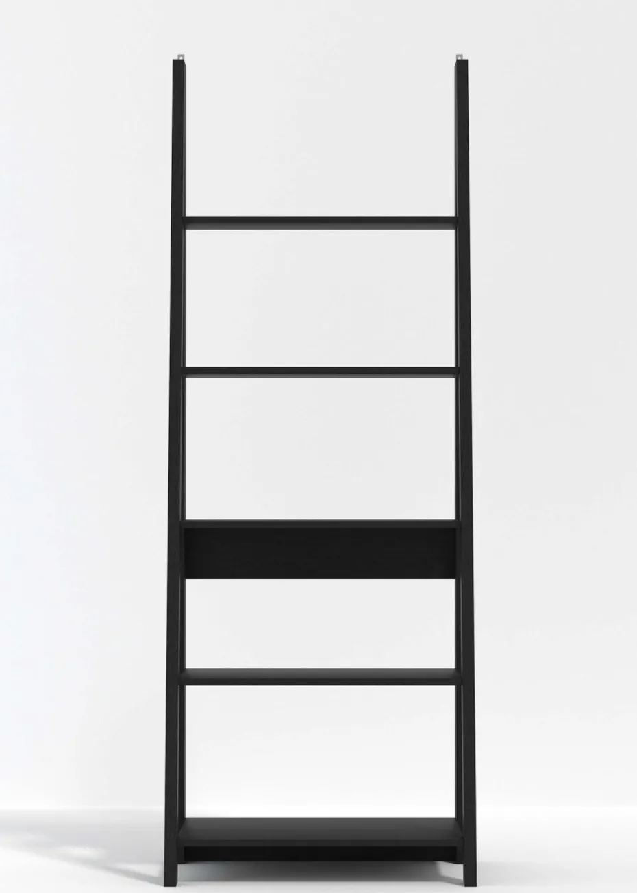 LPD Furniture Tiva Ladder Bookcase Black (1754x386x640mm)