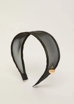 Madein Black Freya Mesh Headband with Gold detailing
