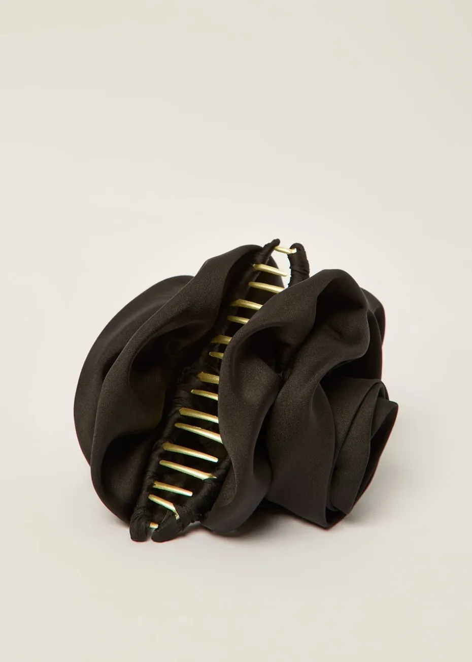 Madein Black Satin Rosie Claw Clip
