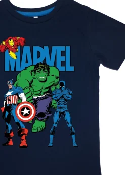 Marvel Avengers Assemble Kids Navy Stripes Pyjamas (3-8 Years)