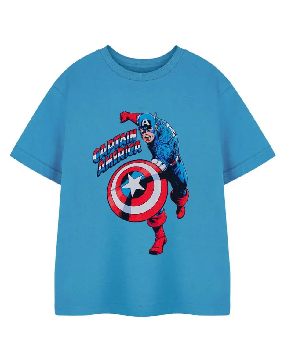 Marvel Captain America Blue T-Shirt (3-14 Years)