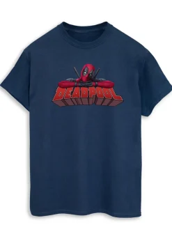 Marvel Deadpool & Wolverine Chill Men Navy T-Shirt