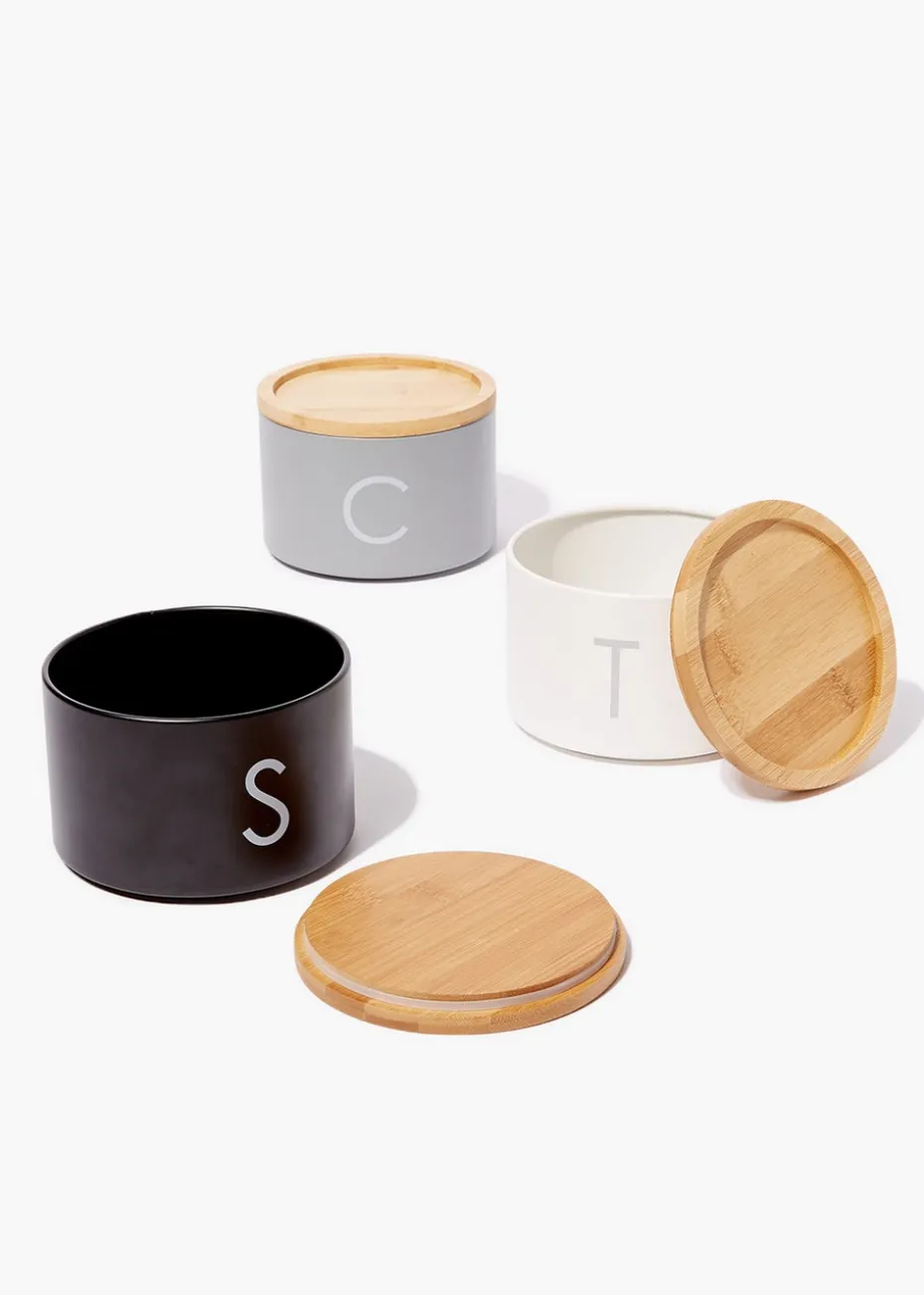 Metal Tea Coffee & Sugar Stackable Canisters