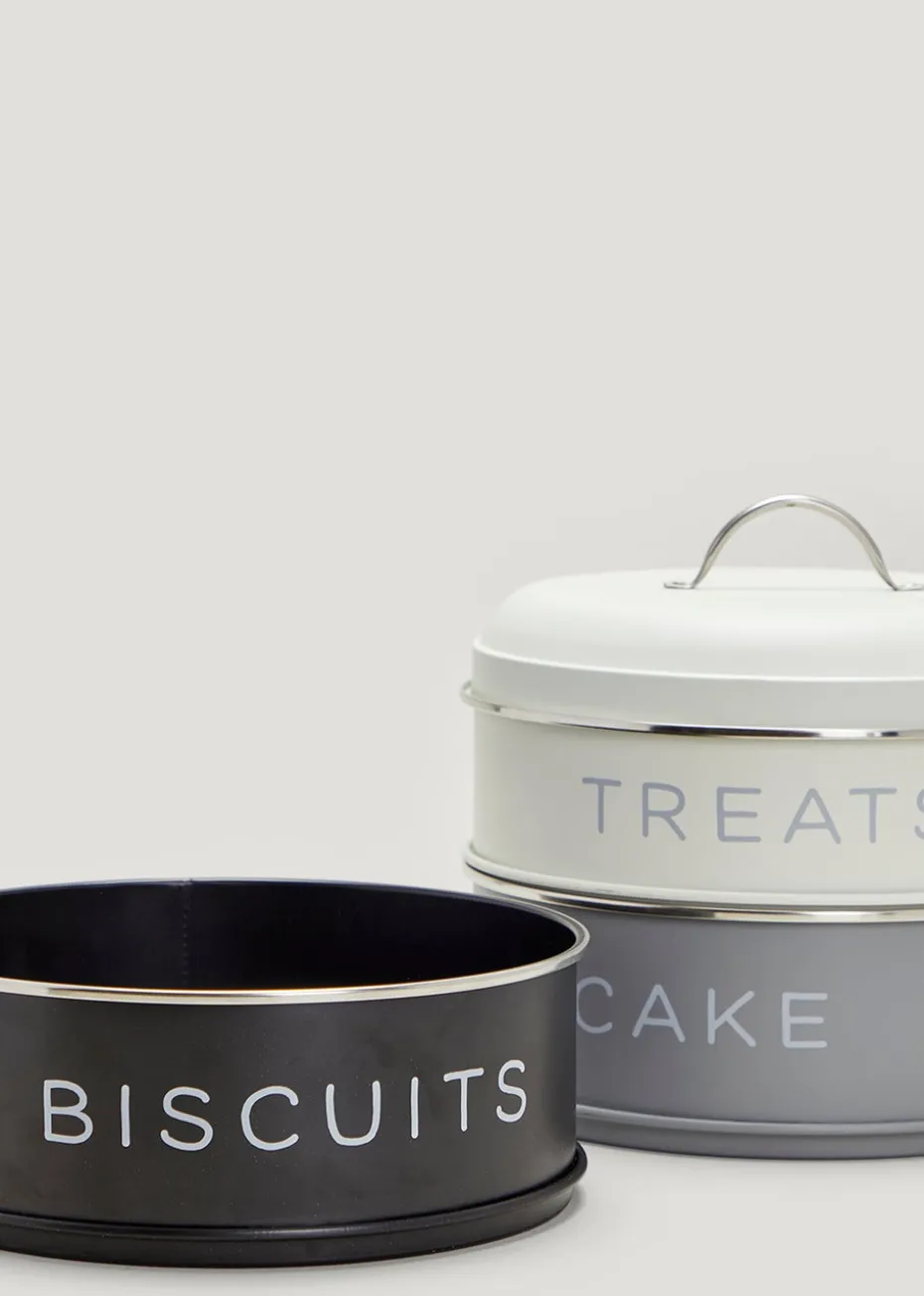 Metal Tea Coffee & Sugar Stackable Canisters