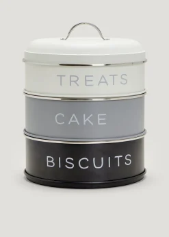Metal Tea Coffee & Sugar Stackable Canisters