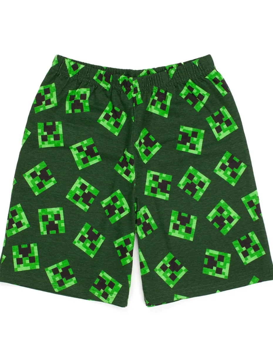 Minecraft Creeper Kids Shortie Green Pyjamas (5-14 Years)