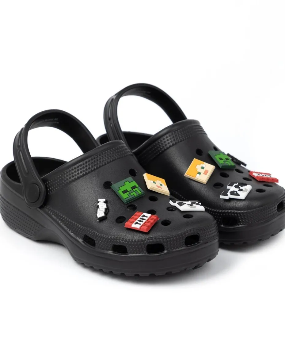 Minecraft Kids Black Character Face Clogs (11 Younger - 4 Older)