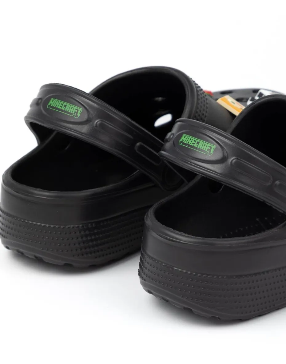 Minecraft Kids Black Character Face Clogs (11 Younger - 4 Older)