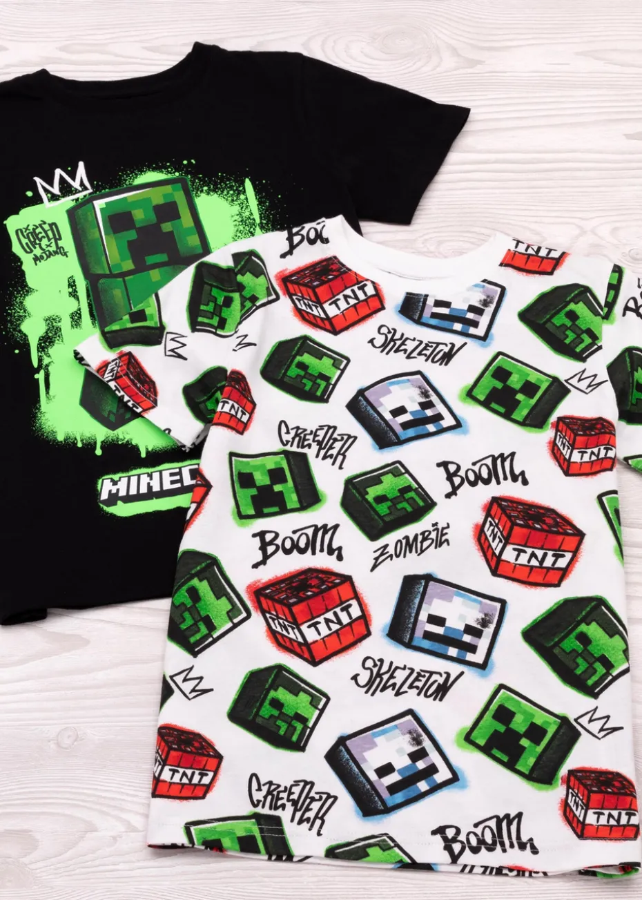 Minecraft Kids Multicoloured Character Pack of 2 T-Shirt (5-14 Years)