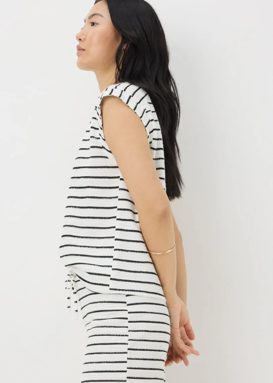 Monochrome Stripe Co Ord Towelling Top