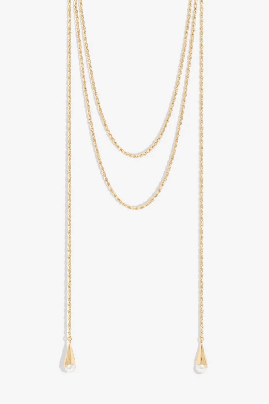 Mood Gold Pearl multirow Rope Necklace