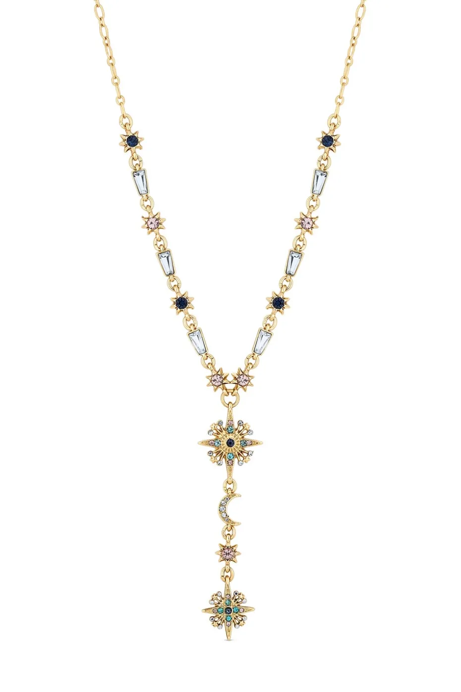 Mood Gold Plated Multi Coloured Fine Celestial Y Necklace