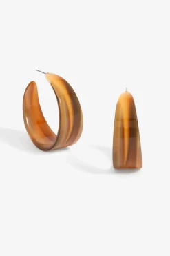 Mood Gold Tapered Resin Hoop Earrings