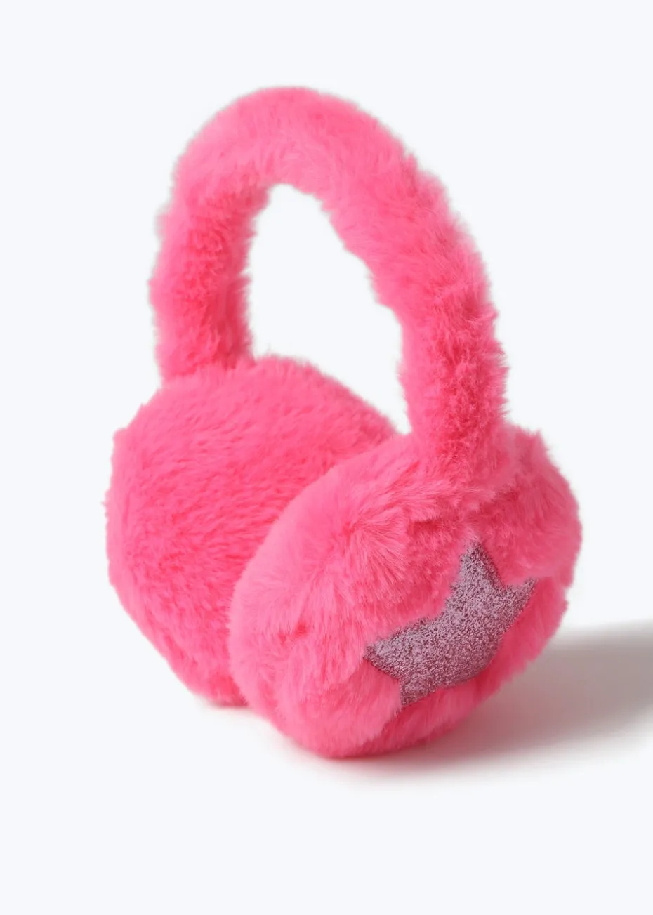 Muse Pink Star Glitter Earmuffs