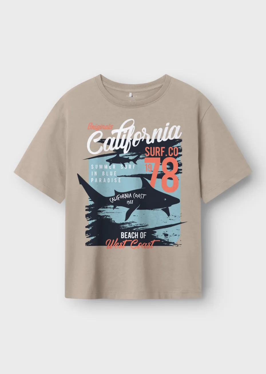 Name It Boys Beige California T-Shirt (6-12yrs)
