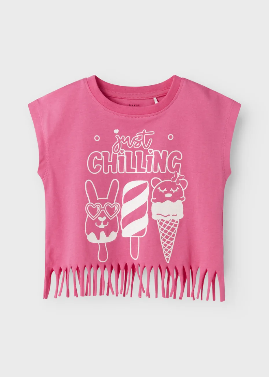 Name It Girls Pink Ice Lolly Tassel T-Shirt (1.5-6yrs)