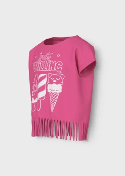 Name It Girls Pink Ice Lolly Tassel T-Shirt (1.5-6yrs)