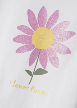 Name It Girls White Flower T-Shirt (1.5-8yrs)