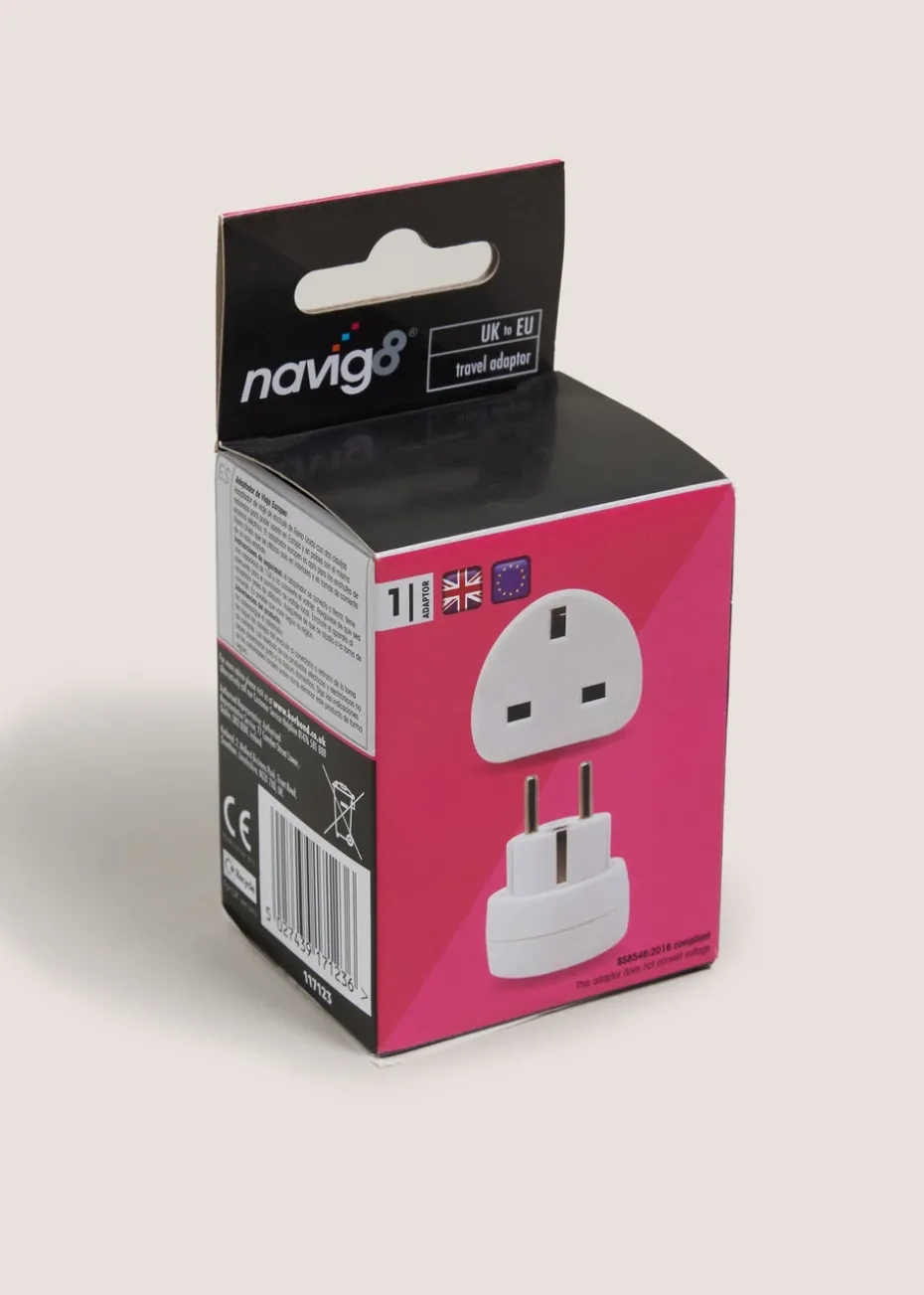 Navig8 UK to EU Travel Adapter