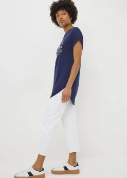 Navy Beach Slogan T-Shirt