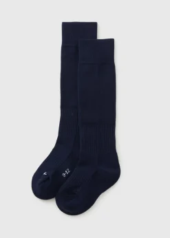 Navy Football Socks (Younger 6-Older 6.5)