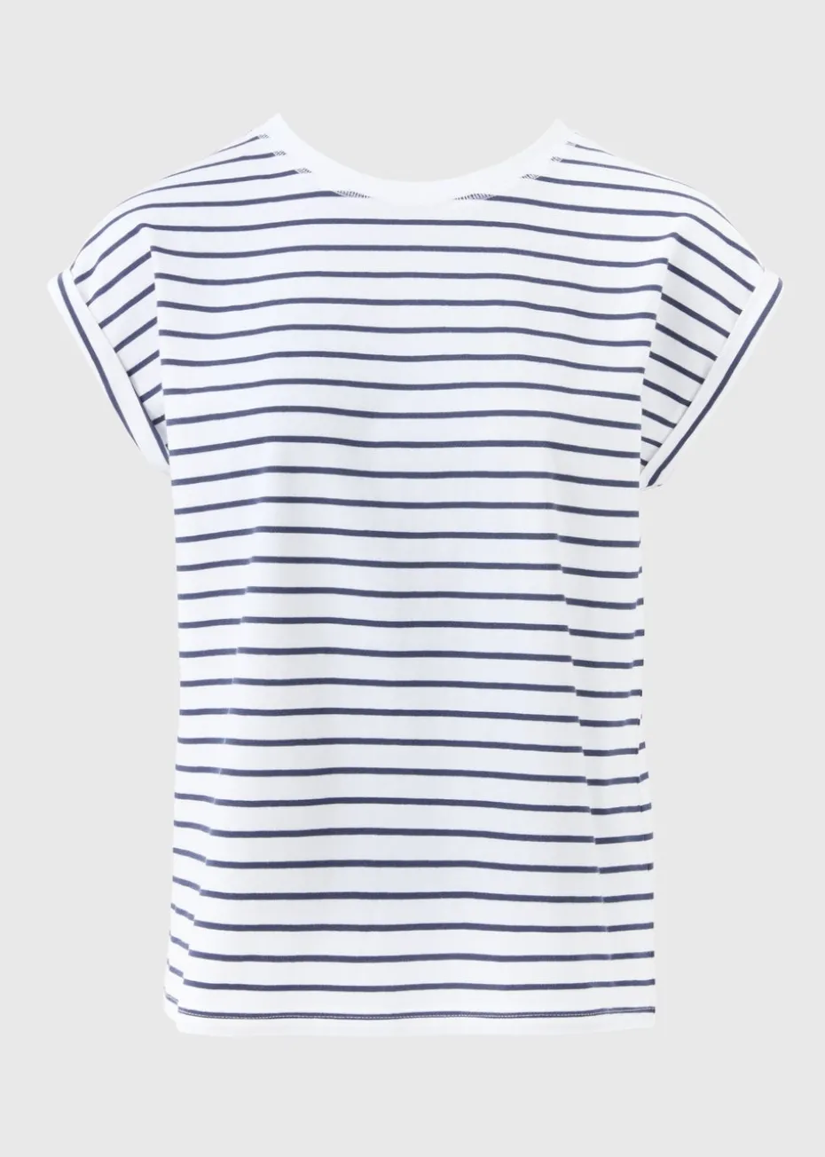 Navy Stripe Short Sleeve Top