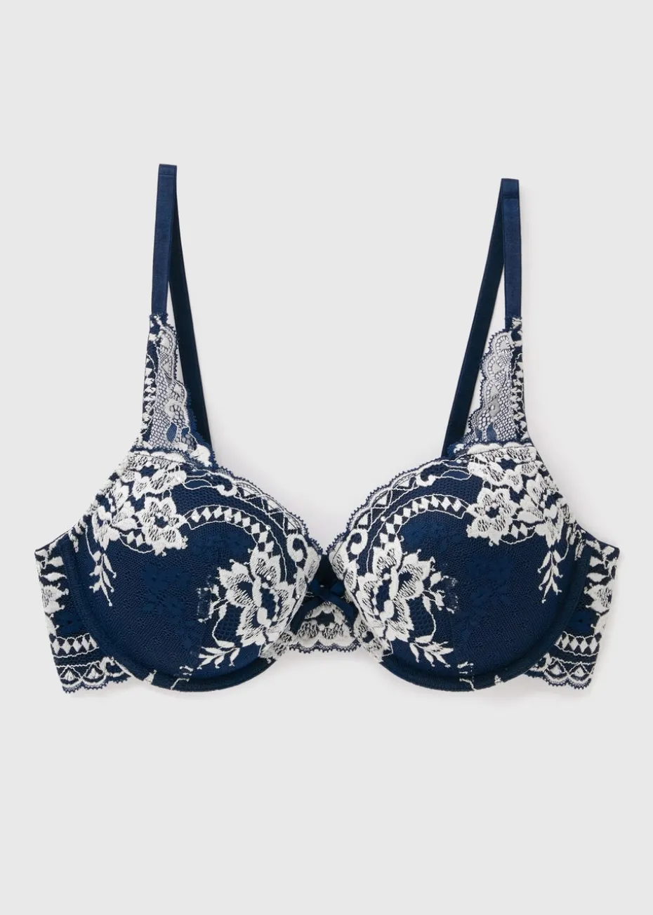 Navy Two Tone Full Bra