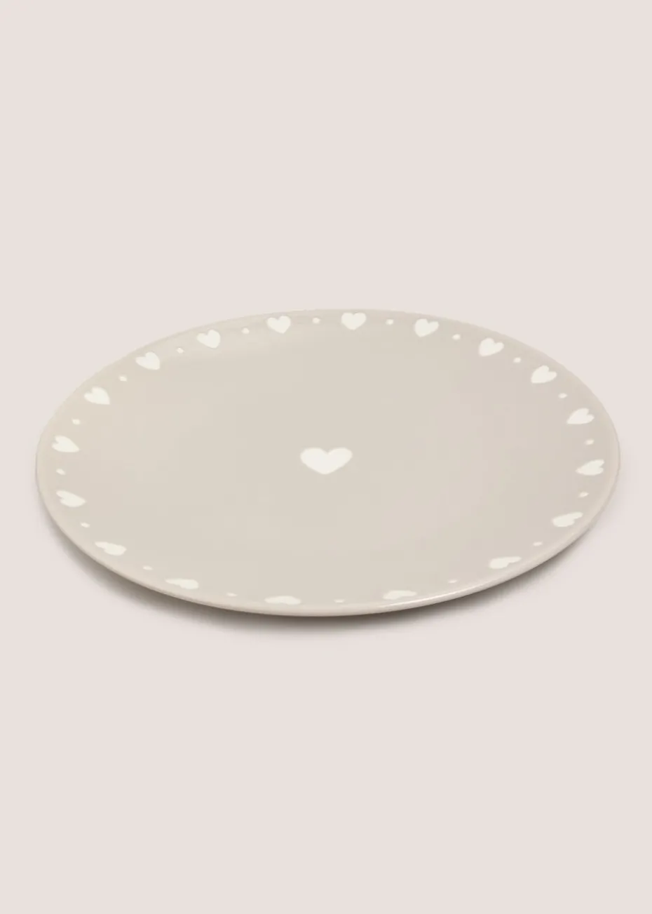 Neutral Heart Dinner Plate