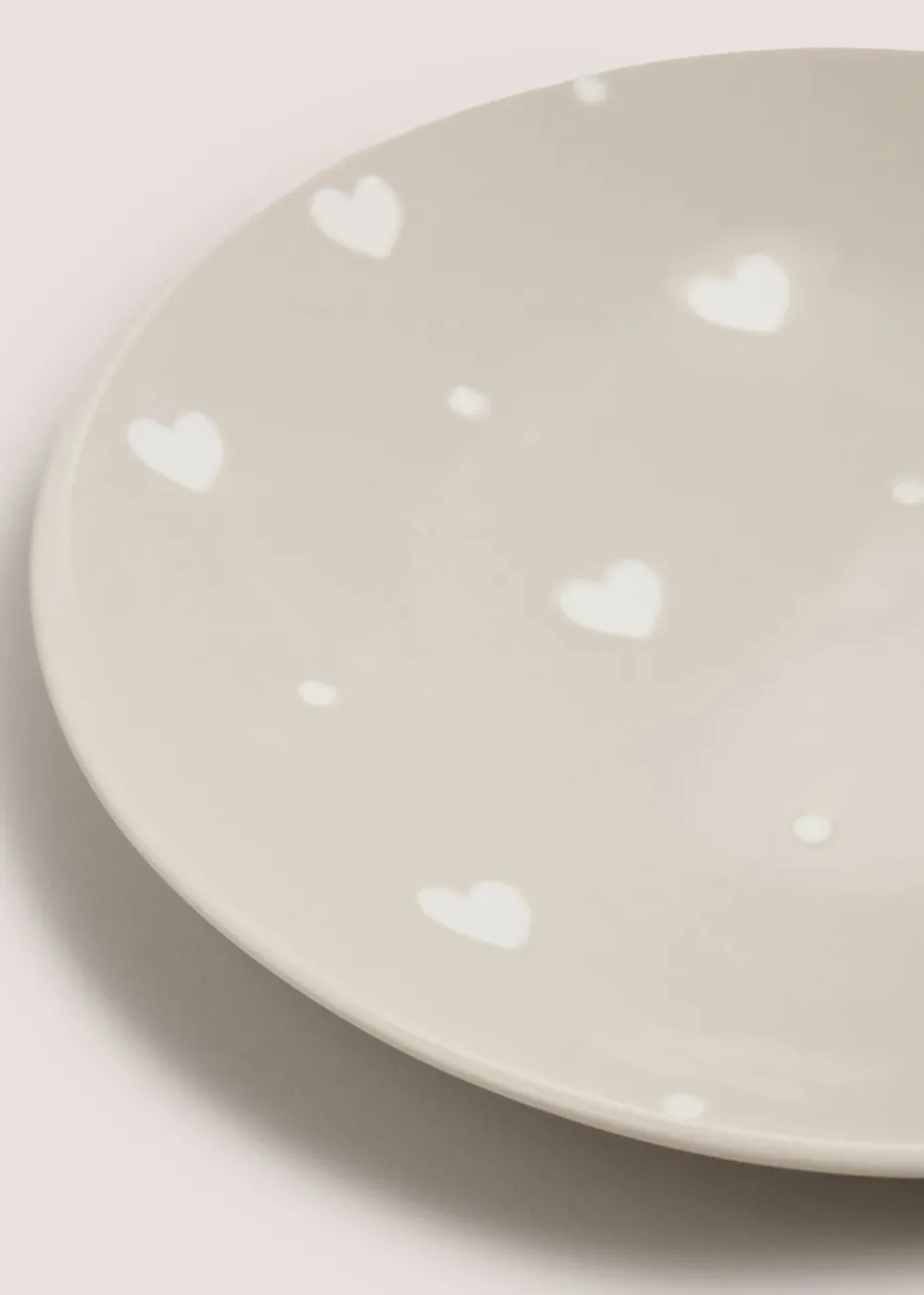 Neutral Heart Dinner Plate