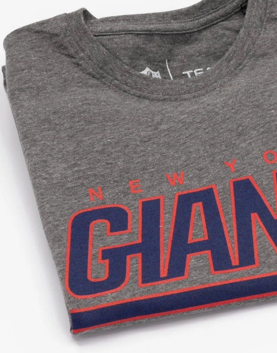 NFL Grey New York Giants Logo Short Sleeved T-Shirt