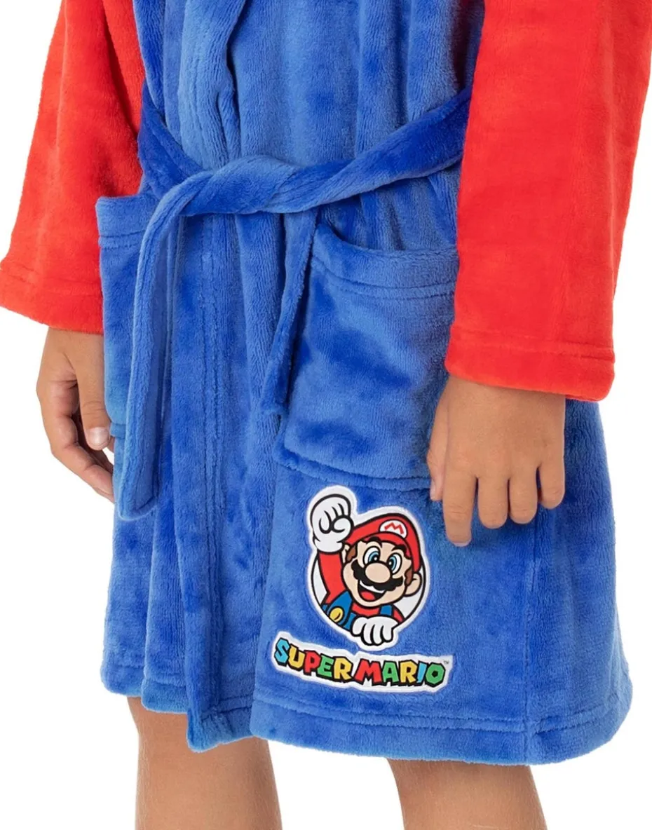 Nintendo Super Mario Boys Blue Dress-Up Hooded Bathrobe (3 - 14 Years)