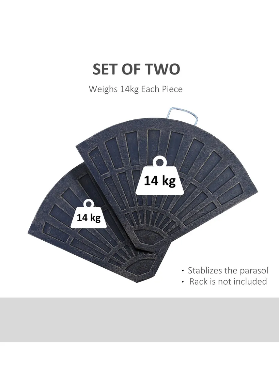 Outsunny 2 Pack Garden Resin Parasol Bases
