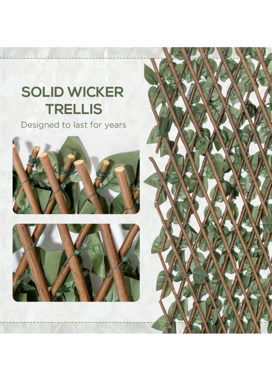 Outsunny 4 Piece 2m x 1m Expanding Trellis Fence