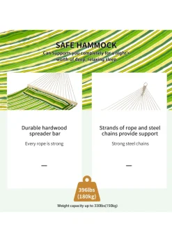 Outsunny Double Cotton Hammock Camping Bed Swing