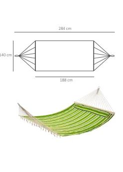 Outsunny Double Cotton Hammock Camping Bed Swing