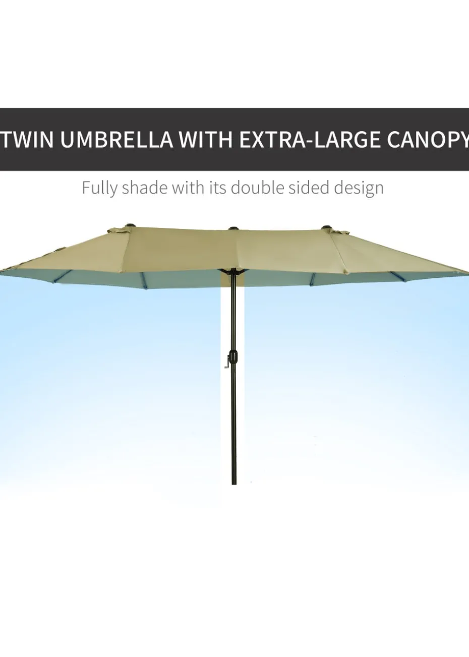 Outsunny Double-Sided Garden Parasol (4.6m) - NO BASE