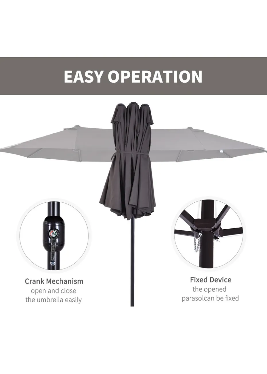 Outsunny Double-Sided Garden Parasol (4.6m) - NO BASE